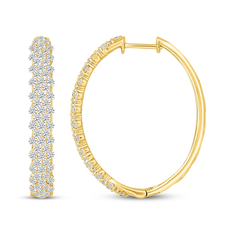 Main Image 3 of KAY Lab-Grown Diamonds Hoop Earrings 2 ct tw 10K Yellow Gold