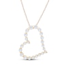 Thumbnail Image 1 of KAY Lab-Grown Diamonds Graduated Tilted Heart Necklace 1 ct tw 10K Yellow Gold 18"