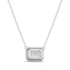 Thumbnail Image 3 of STUDIO BY KAY Emerald-Cut White Lab-Created Sapphire Bezel-Set Solitaire Necklace Sterling Silver 18"