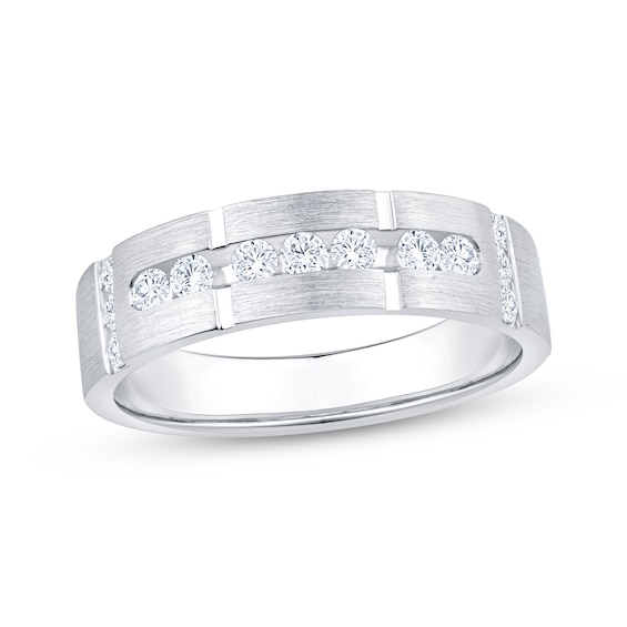 Now + Forever Men's Diamond Wedding Ring 3/8 ct tw 10K White Gold