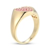 Thumbnail Image 2 of STUDIO BY KAY Pink Lab-Created Sapphire Pavé Heart Ring 24K Yellow Gold Vermeil Sterling Silver