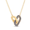 Thumbnail Image 2 of STUDIO BY KAY Blue Lab-Created Sapphire Link Necklace 24K Yellow Gold Vermeil Sterling Silver 18"
