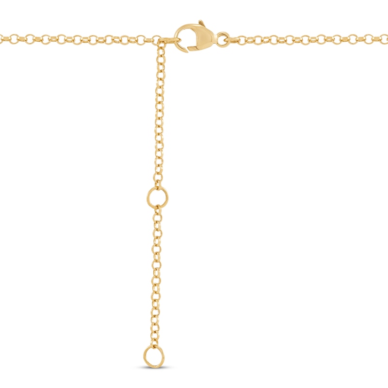 Main Image 3 of STUDIO BY KAY Blue Lab-Created Sapphire Link Necklace 24K Yellow Gold Vermeil Sterling Silver 18"