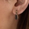 Thumbnail Image 4 of Le Vian Baguette-Cut Chocolate Quartz Ombré Drop Earrings 14K Honey Gold