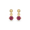 Thumbnail Image 2 of STUDIO BY KAY Lab-Created Ruby Solitaire Dangle Earrings 24K Yellow Gold Vermeil Sterling Silver