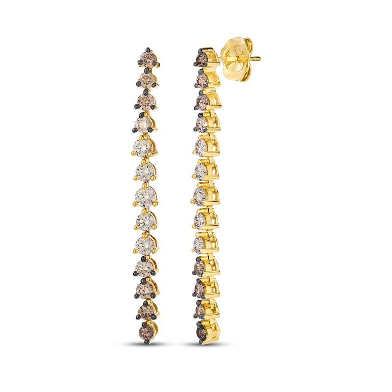 Main Image 1 of Le Vian Desert Diamonds Chocolate Ombré Drop Earrings 1-1/2 ct tw 14K Honey Gold