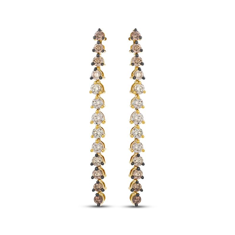 Main Image 2 of Le Vian Desert Diamonds Chocolate Ombré Drop Earrings 1-1/2 ct tw 14K Honey Gold