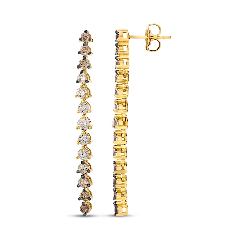 Main Image 3 of Le Vian Desert Diamonds Chocolate Ombré Drop Earrings 1-1/2 ct tw 14K Honey Gold