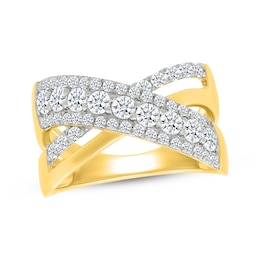 KAY Lab-Grown Diamonds Multi-Row Crossover Ring 1 ct tw 10K Yellow Gold