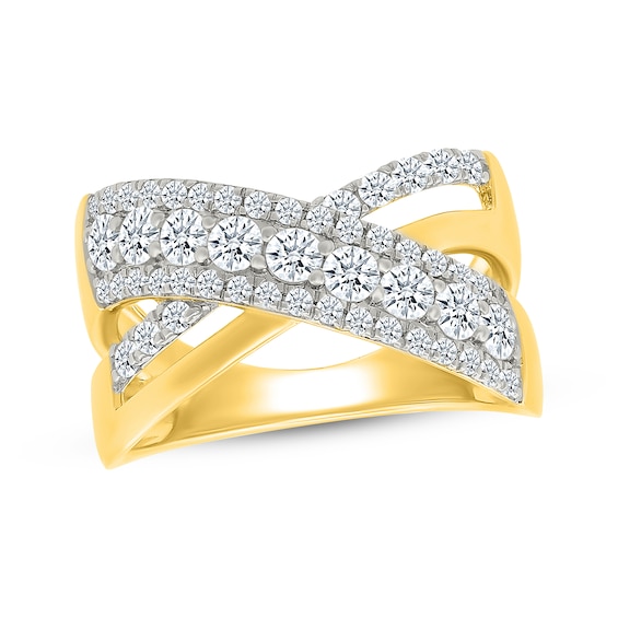 KAY Lab-Grown Diamonds Multi-Row Crossover Ring 1 ct tw 10K Yellow Gold
