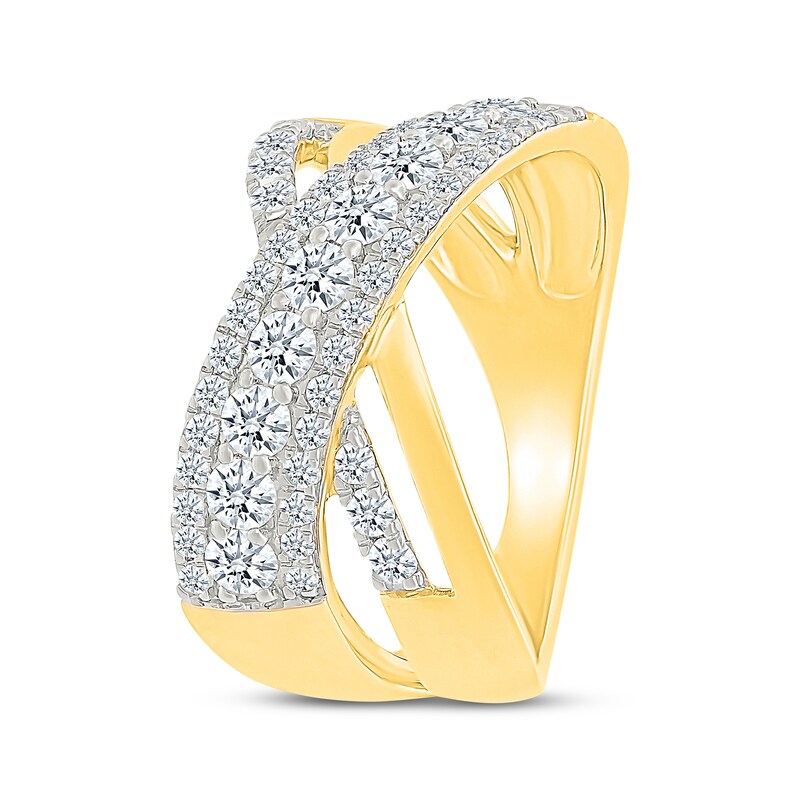 Main Image 2 of KAY Lab-Grown Diamonds Multi-Row Crossover Ring 1 ct tw 10K Yellow Gold