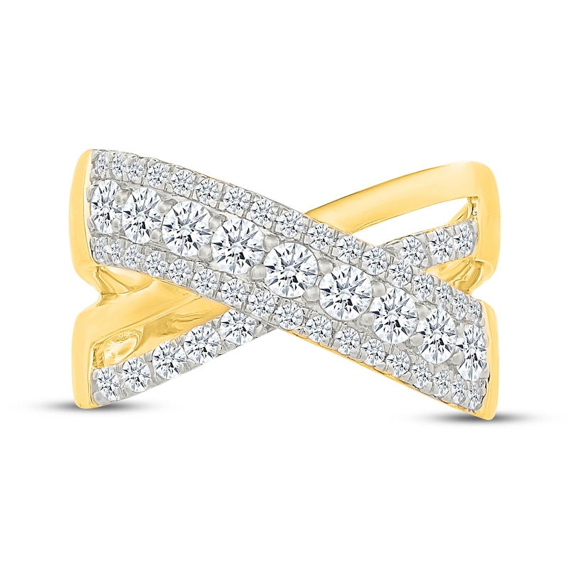Main Image 4 of KAY Lab-Grown Diamonds Multi-Row Crossover Ring 1 ct tw 10K Yellow Gold