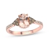 Thumbnail Image 1 of Le Vian Oval-Cut Morganite Ring 1/4 ct tw Diamonds 14K Strawberry Gold