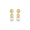 Thumbnail Image 2 of STUDIO BY KAY Cultured Pearl Solitaire Dangle Earrings 24K Yellow Gold Vermeil Sterling Silver