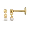 Thumbnail Image 3 of STUDIO BY KAY Cultured Pearl Solitaire Dangle Earrings 24K Yellow Gold Vermeil Sterling Silver