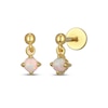 Thumbnail Image 1 of STUDIO BY KAY Lab-Created Opal Solitaire Dangle Earrings 24K Yellow Gold Vermeil Sterling Silver