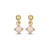 Thumbnail Image 2 of STUDIO BY KAY Lab-Created Opal Solitaire Dangle Earrings 24K Yellow Gold Vermeil Sterling Silver