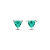 Thumbnail Image 2 of STUDIO BY KAY Trillion-Cut Lab-Created Emerald Solitaire Stud Earrings Sterling Silver