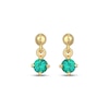 Thumbnail Image 2 of STUDIO BY KAY Lab-Created Emerald Solitaire Dangle Earrings 24K Yellow Gold Vermeil Sterling Silver