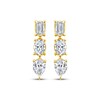 Thumbnail Image 2 of KAY Lab-Grown Diamonds Pear, Emerald & Oval-Cut Three-Stone Drop Earrings 1/2 ct tw 10K Yellow Gold