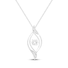 Thumbnail Image 1 of Unstoppable Love Lab-Grown Diamond Marquise Swirl Frame Necklace 1/10 ct tw Sterling Silver 19"