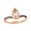 Thumbnail Image 1 of Le Vian Pear-Shaped Morganite Ring 1/6 ct tw Diamonds 14K Strawberry Gold