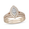 Thumbnail Image 1 of Neil Lane Marquise-Cut Diamond Halo Bridal Set 1 ct tw 14K Two-Tone Gold