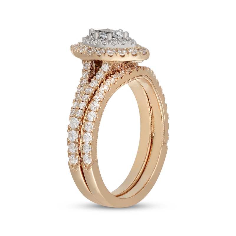 Main Image 2 of Neil Lane Marquise-Cut Diamond Halo Bridal Set 1 ct tw 14K Two-Tone Gold
