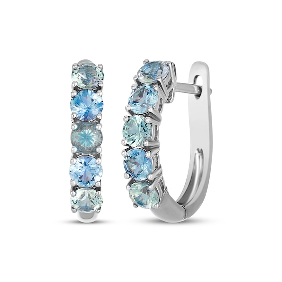 Le Vian Montana Sapphire Ombré Hoop Earrings 14K Vanilla Gold