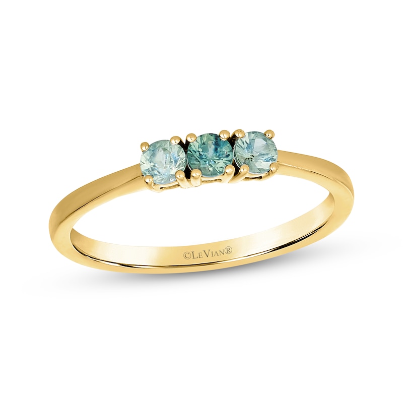 Main Image 1 of Le Vian Montana Sapphire Ombré Three-Stone Ring 14K Honey Gold