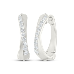 KAY Lab-Grown Diamonds Crossover Hoop Earrings 1/3 ct tw Sterling Silver