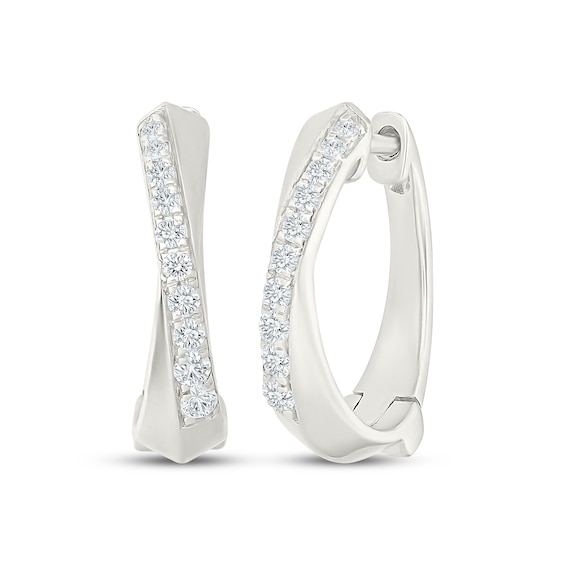 KAY Lab-Grown Diamonds Crossover Hoop Earrings 1/3 ct tw Sterling Silver