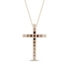 Thumbnail Image 1 of Desert Diamonds Ombré Cross Necklace 1 ct tw 10K Yellow Gold 18"