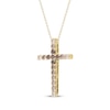 Thumbnail Image 2 of Desert Diamonds Ombré Cross Necklace 1 ct tw 10K Yellow Gold 18"
