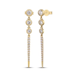 Diamond Graduated Drop Earrings 1/2 ct tw 10K Yellow Gold