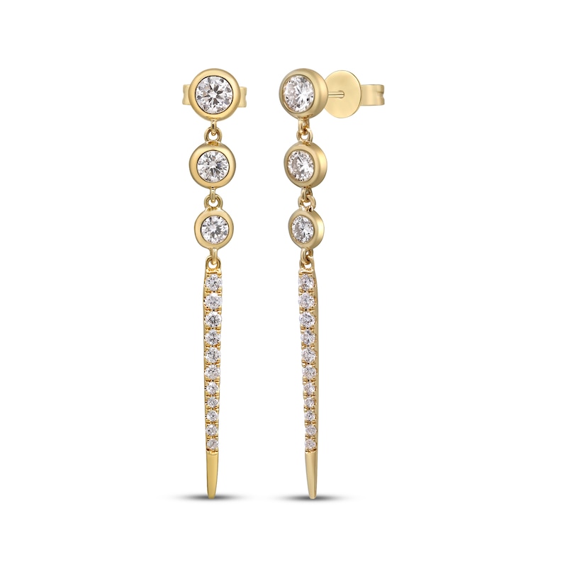 Main Image 1 of Diamond Graduated Drop Earrings 1/2 ct tw 10K Yellow Gold