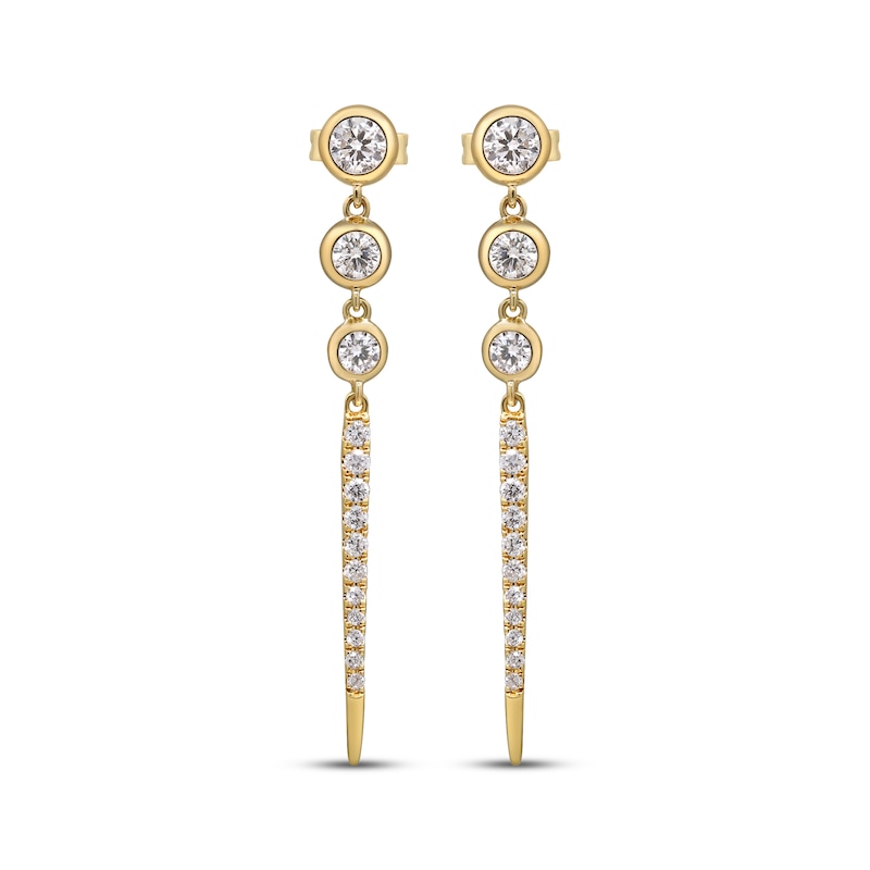 Main Image 2 of Diamond Graduated Drop Earrings 1/2 ct tw 10K Yellow Gold