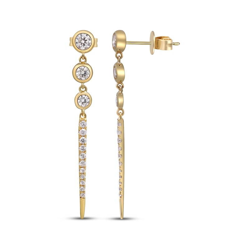 Main Image 3 of Diamond Graduated Drop Earrings 1/2 ct tw 10K Yellow Gold