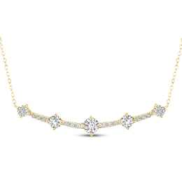 Milestones Lab-Grown Diamond Station Necklace 2 ct tw 10K Yellow Gold 18"