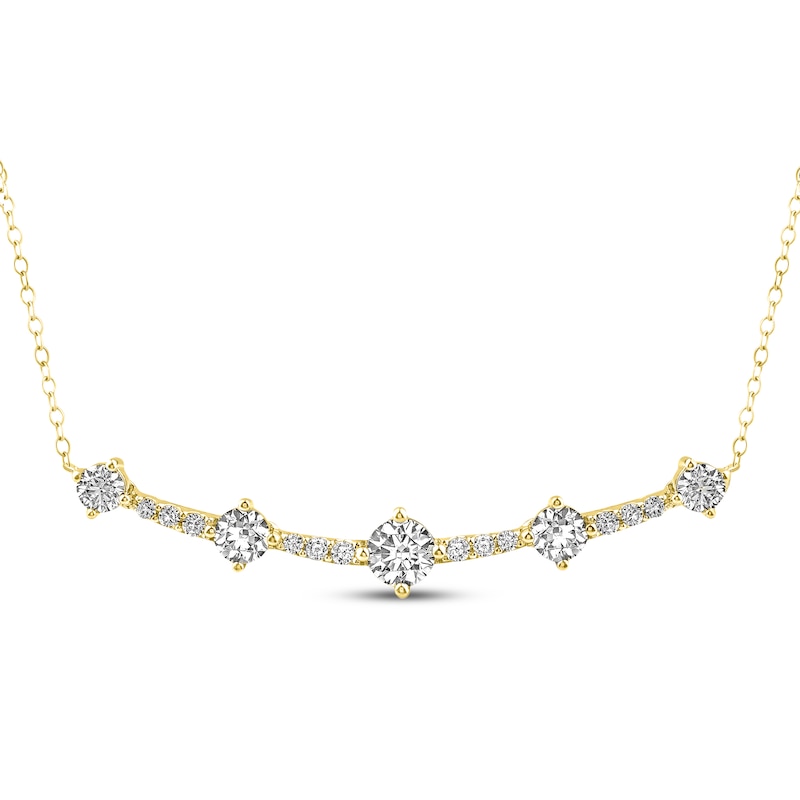 Main Image 1 of Milestones Lab-Grown Diamond Station Necklace 2 ct tw 10K Yellow Gold 18"
