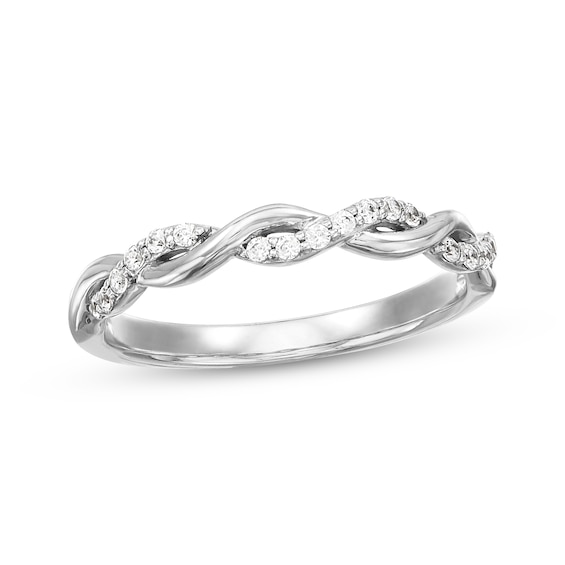 Now + Forever Diamond Wedding Band 1/8 ct tw Round-cut 14K White Gold