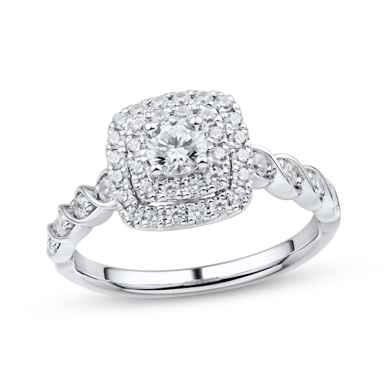 Now + Forever Diamond Engagement Ring 3/4 ct tw Round-cut 10K White Gold