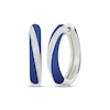Thumbnail Image 1 of KAY Lab-Grown Diamonds Blue Enamel Hoop Earrings 1/3 ct tw Sterling Silver
