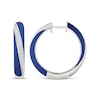 Thumbnail Image 3 of KAY Lab-Grown Diamonds Blue Enamel Hoop Earrings 1/3 ct tw Sterling Silver