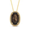 Thumbnail Image 1 of Le Vian Vault Oval-Cut Chocolate Quartz Halo Necklace 5/8 ct tw Diamonds 14K Honey Gold
