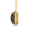 Thumbnail Image 2 of Le Vian Vault Oval-Cut Chocolate Quartz Halo Necklace 5/8 ct tw Diamonds 14K Honey Gold