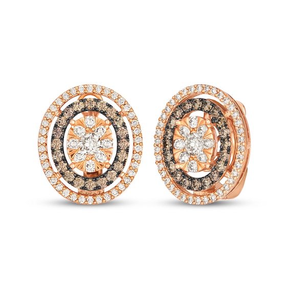 Le Vian Vault Multi-Diamond Oval Halo Earrings 1-7/8 ct tw 14K Strawberry Gold