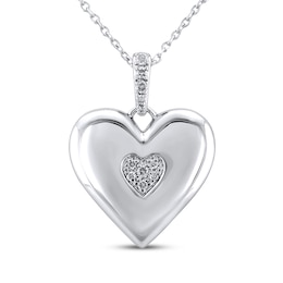 KAY Lab-Grown Diamonds Multi-Stone Heart Necklace 1/10 ct tw Sterling Silver 18"