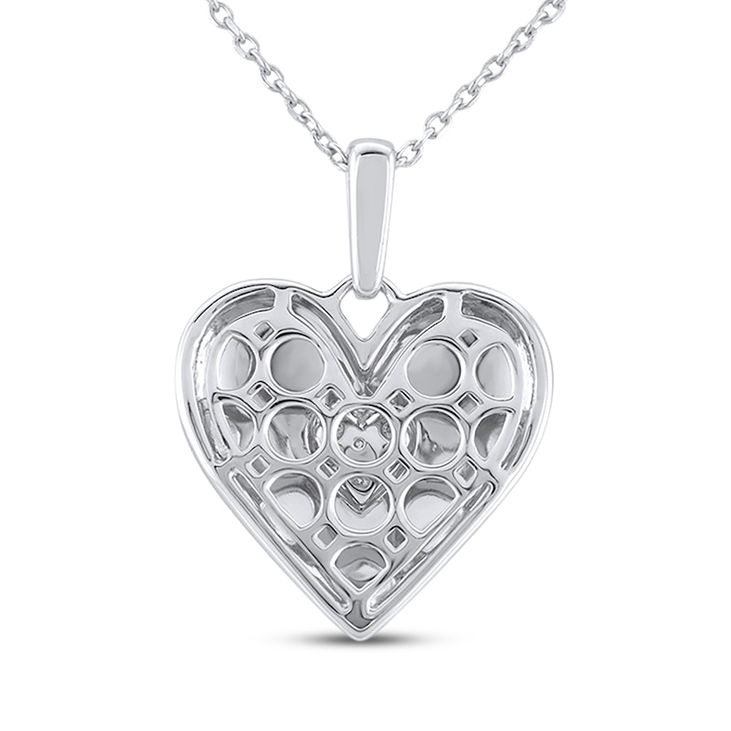 Main Image 3 of KAY Lab-Grown Diamonds Multi-Stone Heart Necklace 1/10 ct tw Sterling Silver 18"