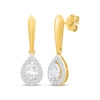 Thumbnail Image 1 of KAY Lab-Grown Diamonds Pear-Shaped Halo Drop Earrings 3/4 ct tw 10K Yellow Gold